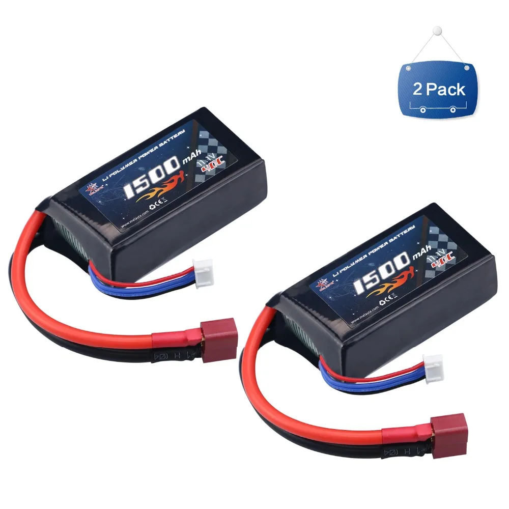 Melasta 11.1 فولت 3 ثانية 1500 مللي أمبير 40C يبو 2 قطع RC بطارية عمداء T المكونات ل RC طائرة مروحية zv و سباق سيارة شاحنة قارب Melasta 11.1 فولت 3 ثانية 1500 مللي أمبير 40C يبو 2 قطع RC بطارية عمداء T المكونات ل RC طائرة مروحية zv و سباق سيارة شاحنة قارب