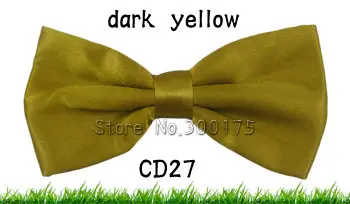 Однотонный галстук-бабочка модные галстуки-бабочки для мужчин Свадебный сатиновый регулируемый галстук-бабочка группа бизнес джентльмен бабочка - Цвет: dark yellow