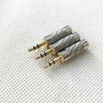 

5pcs Silver carbon fiber rhodium plated without step 3.5 stereo assembly plug No step 3.5 stereo silver carbon fiber plug
