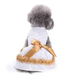 Модная тканевая лента с поясом, кружевное платье принцессы для домашних животных, одежда для собак костюм 2019