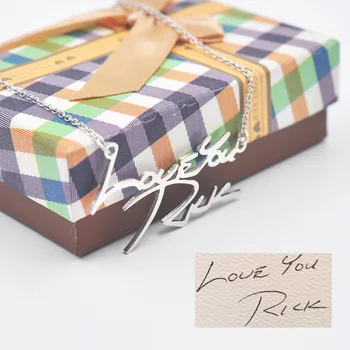 

Custom Your Signature Necklace 925 Silver Name Necklace Hand Cut Hand Written Words Pendent