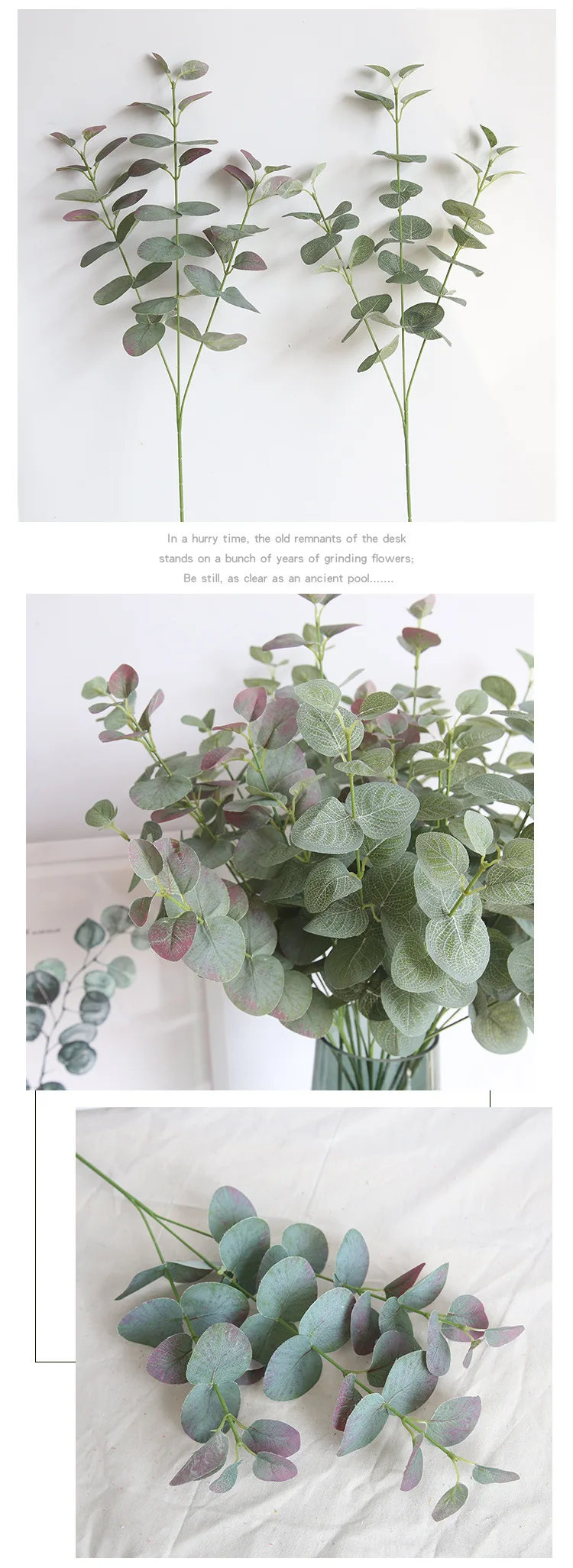 1 шт., 5 шт., 68 см, зеленое искусственное растение, искусственный эвкалипт, зелень, жевательная резинка, листья, листва, цветок, украшение для дома и офиса