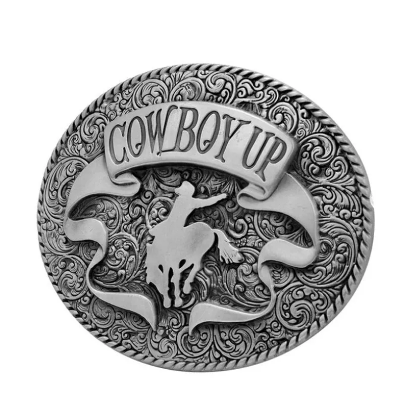 Tdisom New Arrival Cowboy Up Belt Buckle With Pewter Finished Western