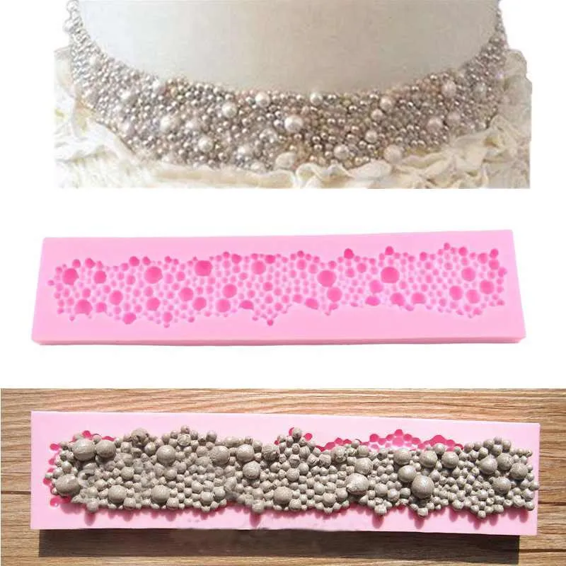 

Hot sale 1pc Pearls Beads Silicone Mould Cake Decor Fondant Baking Sugarcraft Moulds