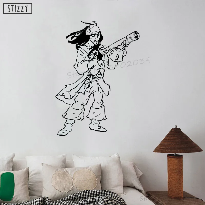 Настенная Наклейка stizzy Captaine Jack Sparrow виниловая настенная наклейка постер из