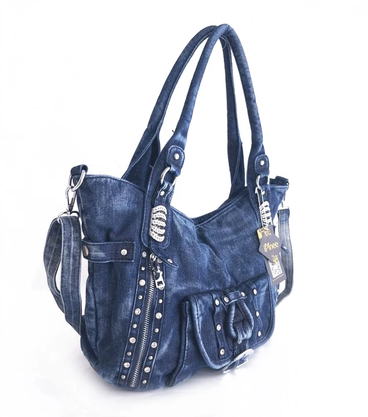 Ipinee alta qualidade denim mulheres bolsa casual