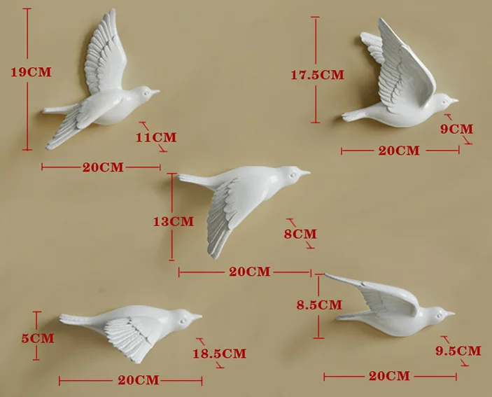 Креативная Смола маленькая птица украшение стены 3D домашний декор настенные вешалки декоративные аксессуары современные ремесла фоновая стена