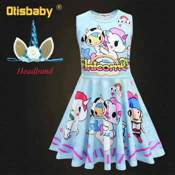

Christmas Party Infant Girls Unicorn Dress Holiday Rainbow Unicorn Girl Princess Costume Kids Soft Cotton Cartoon Horse Clothes