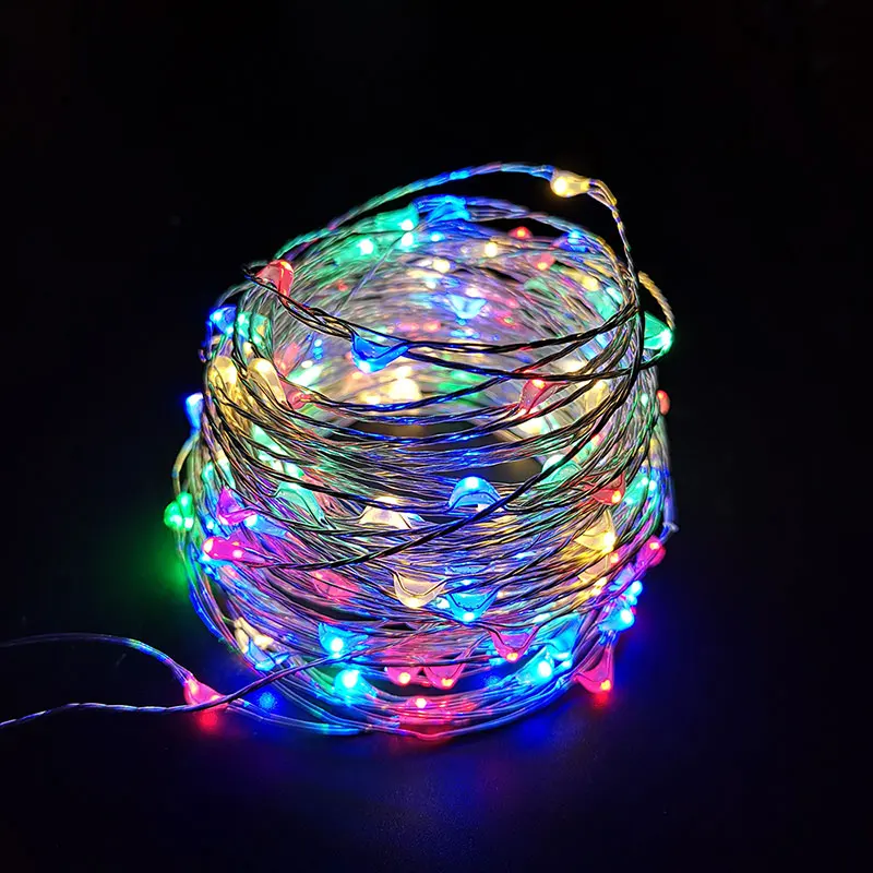 1-10 м USB светодиодный строка светодиодные полосы серебряной проволоки Фея теплый белый гирлянды дома Рождество Свадебная вечеринка