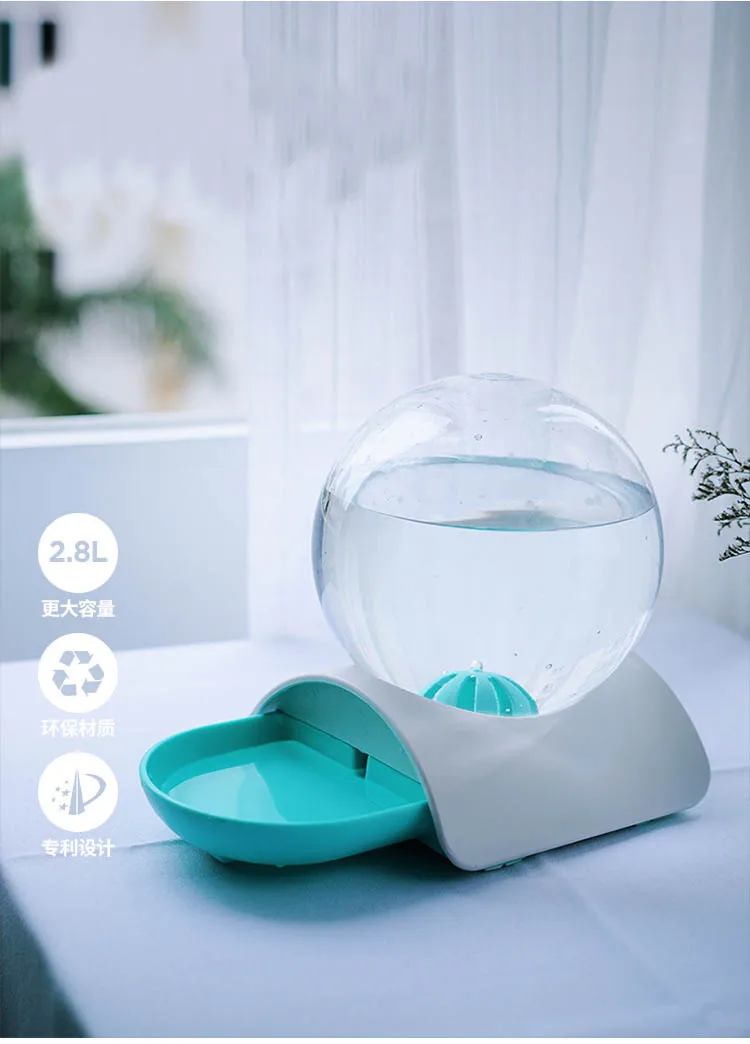 

Bubble Automatic Cat Water Fountain For Pets Water Dispenser Large Drinking Bowl Cat Drink 2.8L No Electricity