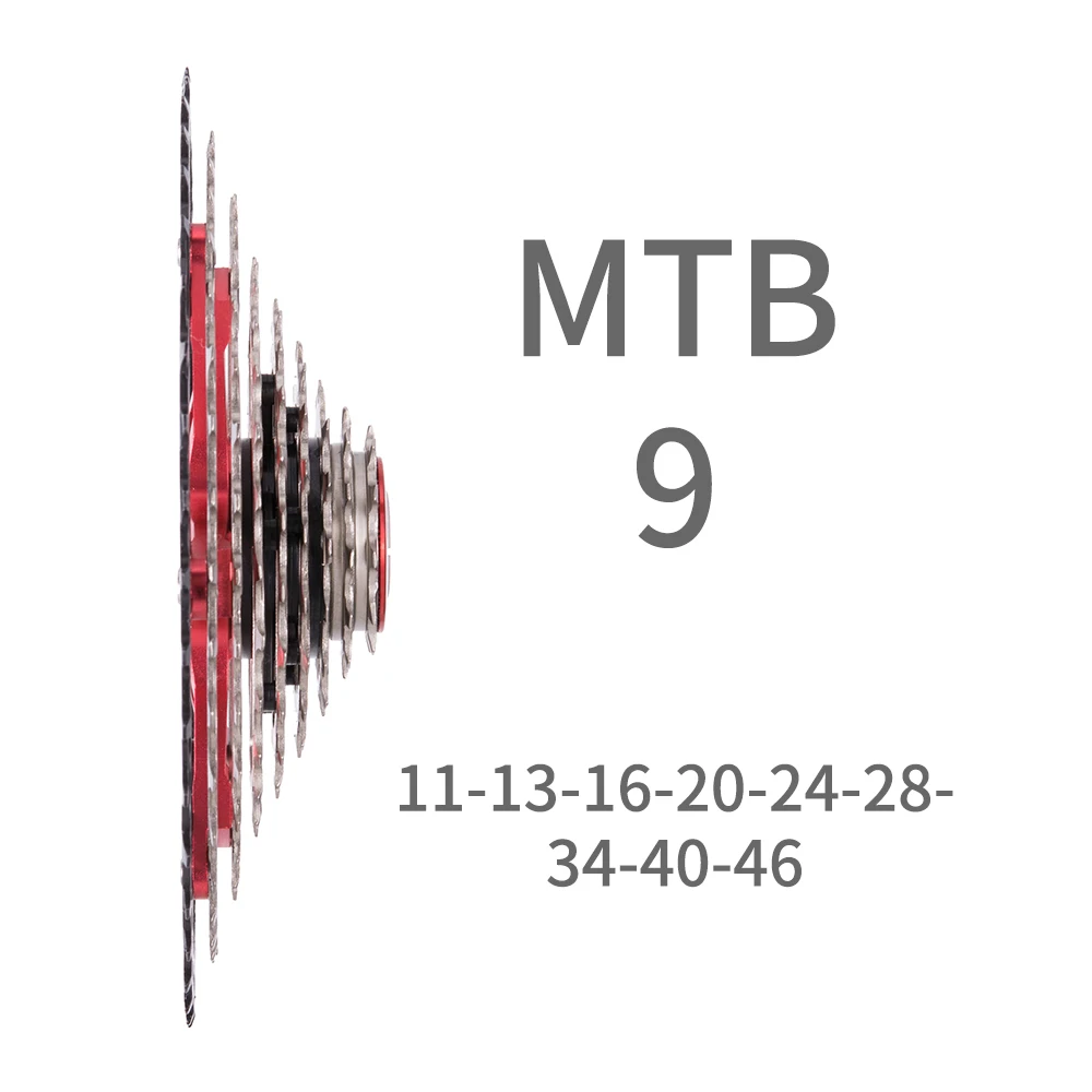 9 скоростей 11-46T MTB кассета свободного хода горный велосипед 9s звездочки 9v k7 широкое соотношение Совместимо с M430 M4000 M590