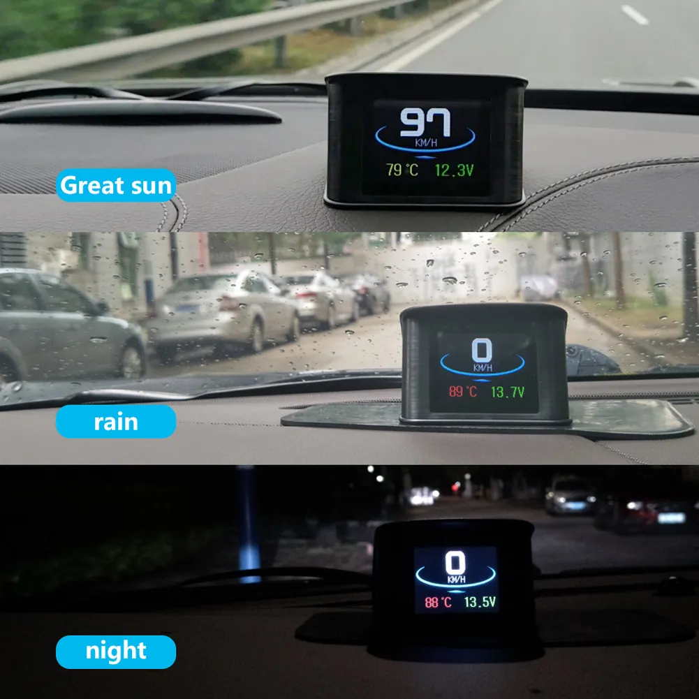T600 Auto Car GPS HUD LED Heads Up Display Scanner Digital Speedometer Detector