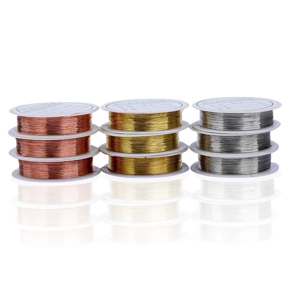 

0.3MM DIY Handmade Material Metal Copper Wire Gold Silver Jewelry Color Stereotypes Line For Beaded Bracelet Jewelry ccessories