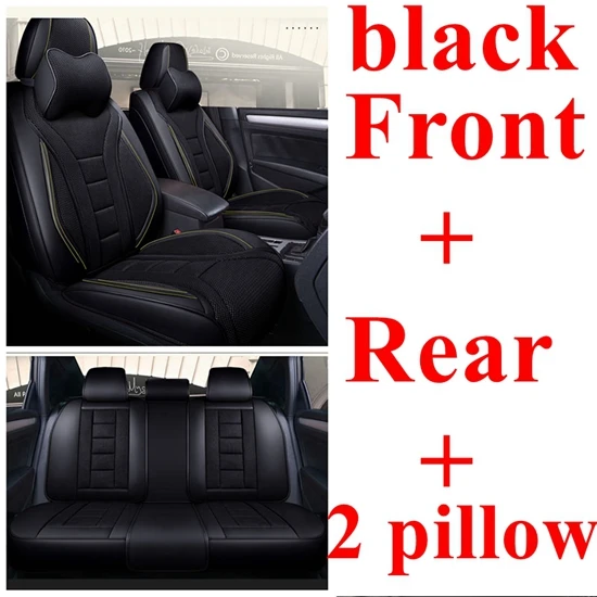 Передняя+ задняя крышка сиденья автомобиля набор для Mazda 2 3 6 CX-3 CX-5 Axela Koeru Millenia CX-7 Alenza Daewoo Matiz Nexia Kalos Evanda Magnus - Название цвета: black