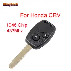 OkeyTech 2 кнопки для Honda 433 мГц ID46 Чип дистанционного Управление авто брелок Замена Uncut Нож для Honda CRV удаленный ключевой