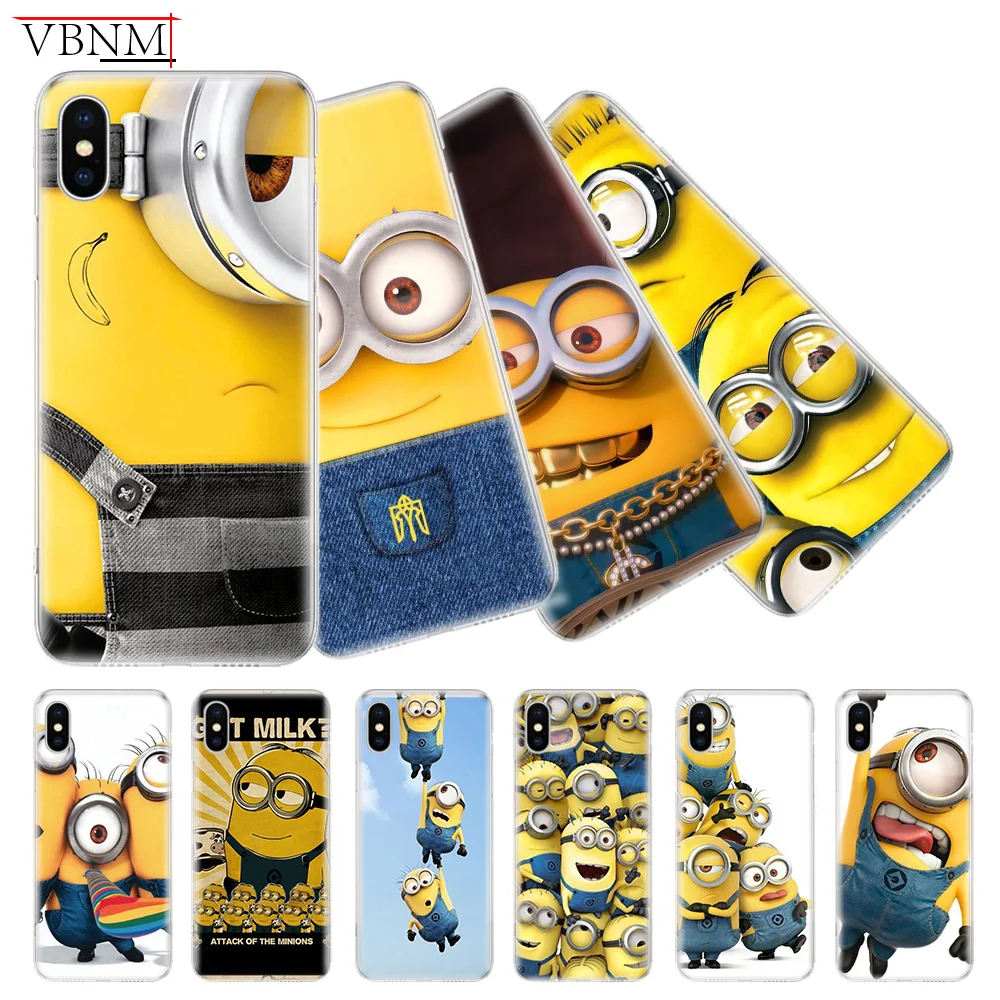 

Despicable Me Minions Soft Phone Back Case For iPhone 6 6S 7 8 Plus X 10 XS MAX XR 5 5S SE Gift Art Customized Cover Coque Cases