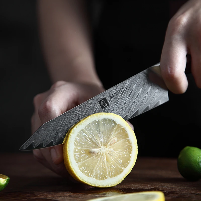Online XINZUO 5   Utility Messer Japanischen VG10 Core Damaskus Stahl Küche Messer Scharfe Klinge Für Obst Peeling Slicer Palisander Griff