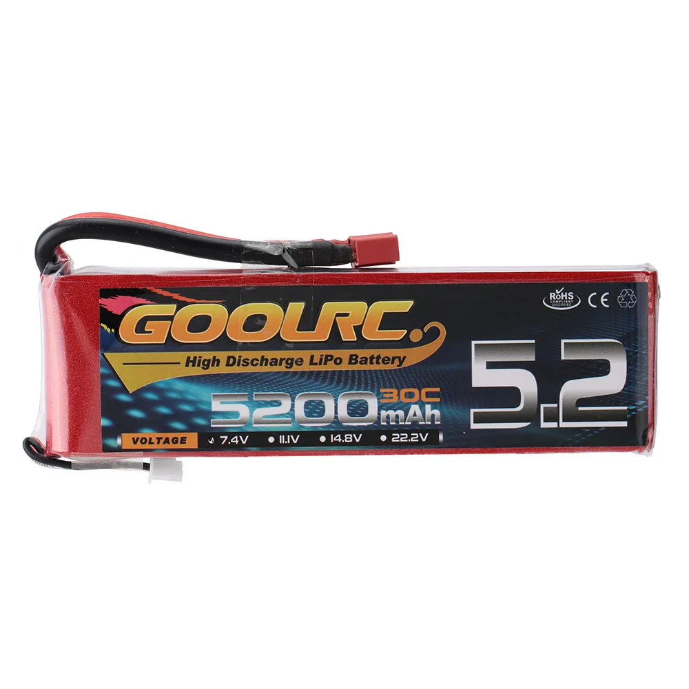 

GoolRC 2S 7.4V 5200mAh 30C LiPo Battery with T Plug for RC Car Boat Truck