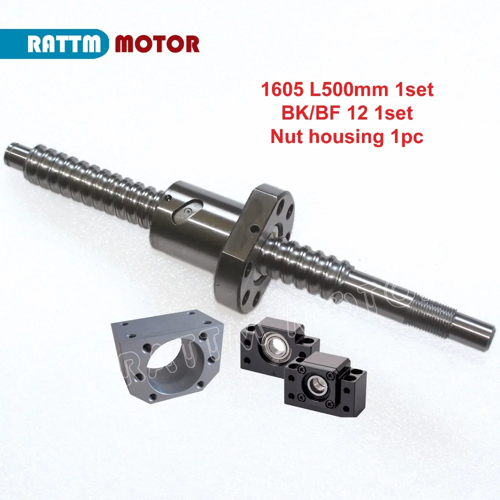 

EU Delivery! SFU1605 Ballscrew-L500mm end BK/BF12 machined with nut & BK/BF12 Support & Nut housing CNC ruter machine
