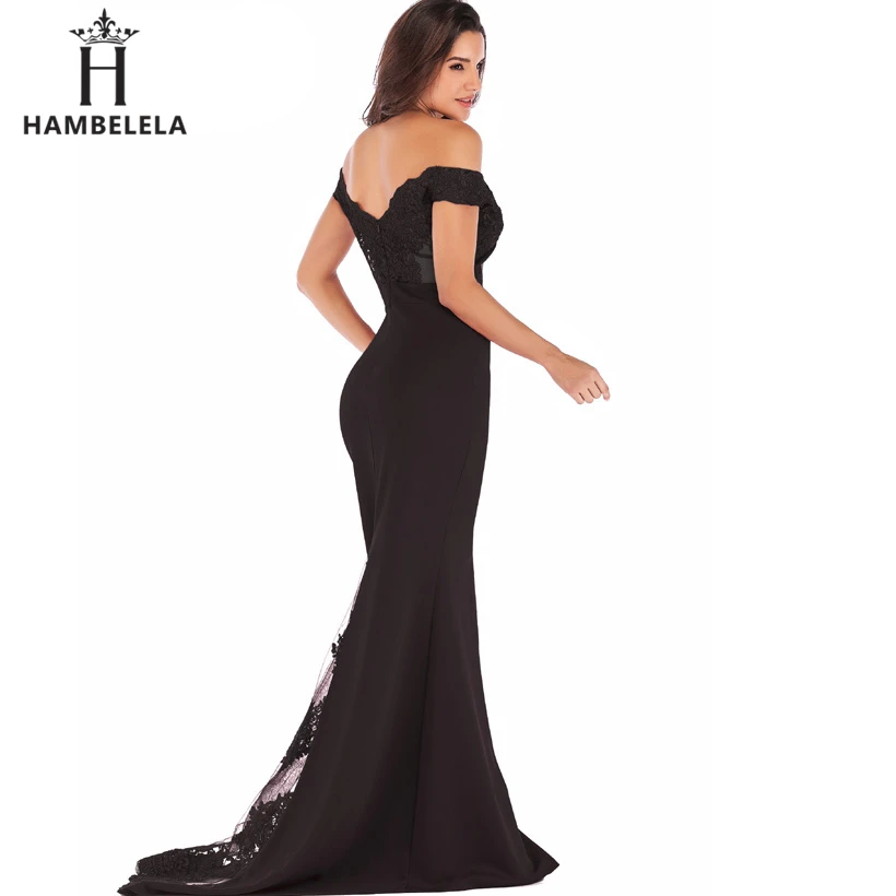 HAMBELELA Vestido De Festa Pink Black Red Mermaid Dress Lace Top Bodice Slim Long Formal Party Dress Charming Wedding Party Gown (9)
