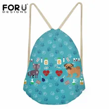 FORUDESIGNS/ветеринарный принт, женская сумка на шнурке, повседневный рюкзак на шнурке для девочек и мальчиков, Полиэстеровая сумка для хранения обуви