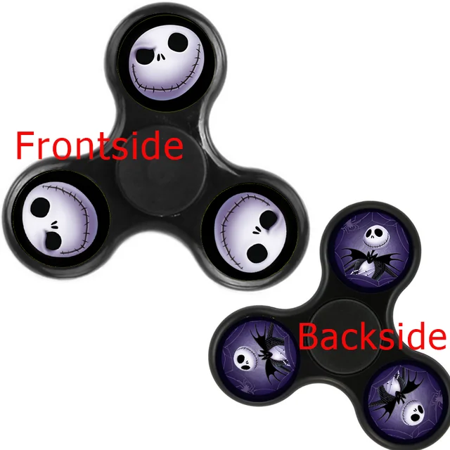 Double sided black red glass Fid Spinner boys girls Gift SL03 in