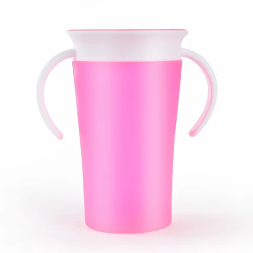 AAG детские чашки 360 градусов Дети обучения питьевой чашки BPA бесплатно PP герметичные волшебные чашки с ручкой детская бутылка для воды чашка 30 - Color: MAAG409-1red
