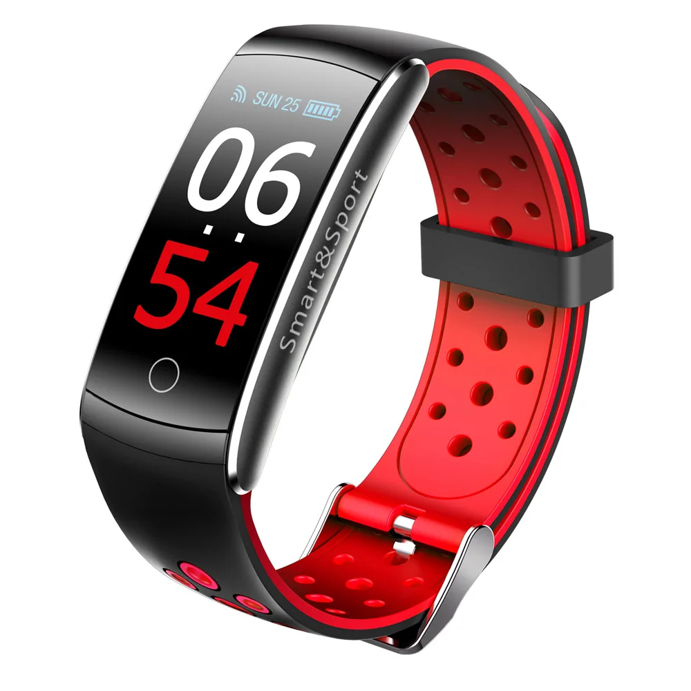 VESTMADRA Q8S ips цветной экран умный Браслет кровяное давление фитнес-трекер умный Браслет монитор сердечного ритма водонепроницаемые часы - Цвет: red
