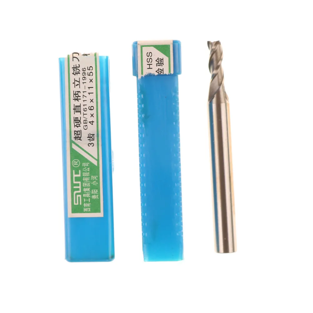 3 Flute End Mill HSS Straight Shank Router Drill Bit Cutter Tool 4*6*11*55mm