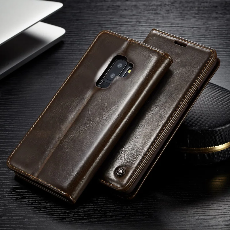 Роскошный чехол книжка из натуральной кожи для Samsung Galaxy S7 Edge S8 S9 S10 Plus Note 9 A3 A5