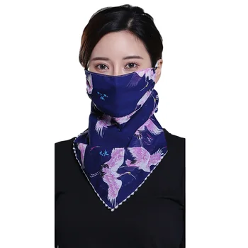 

Summer Female Triangle Scarf Neck Thin Mask UV Protection Sunscreen Breathable Outdoor Cycling Veil Shade Scarf