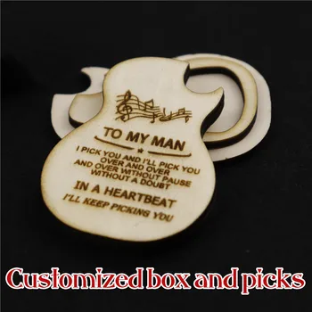 

Guitar Pick Holder Wooden Customized 2.5mm Plectrum Guitar Case Box Mediator Storage Personalized Bass Pack Jazz Dropshipping