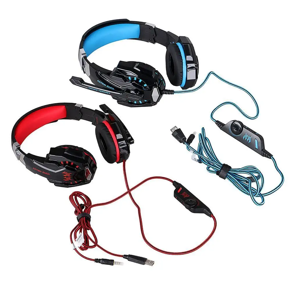 

2016 EACH G9000 High quality 3.5mm Gaming Headphone Headband Headset w/ Microphone LED Light for Laptop PC Mobilephone