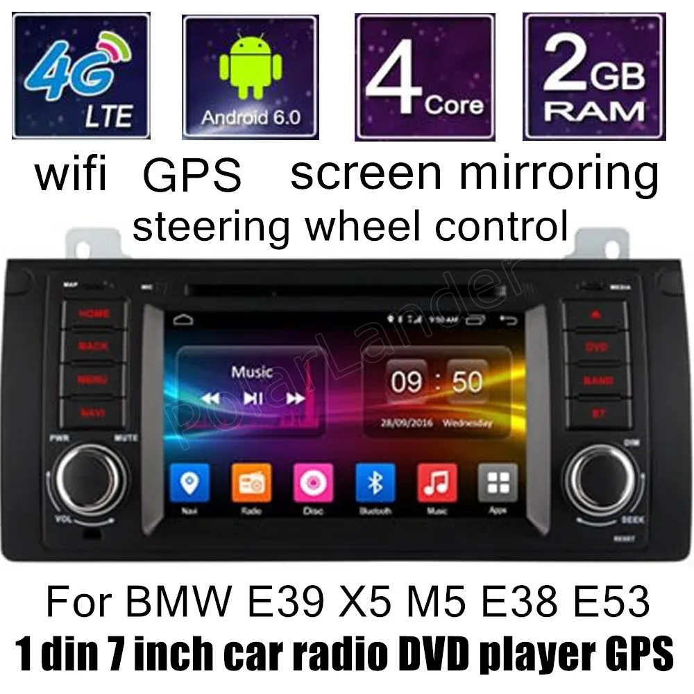 HD 1024X600 автомобильный dvd плеер Android 6 0 для B/MW E39 X5 M5 E38 E53 радио GPS четырехъядерный WIFI
