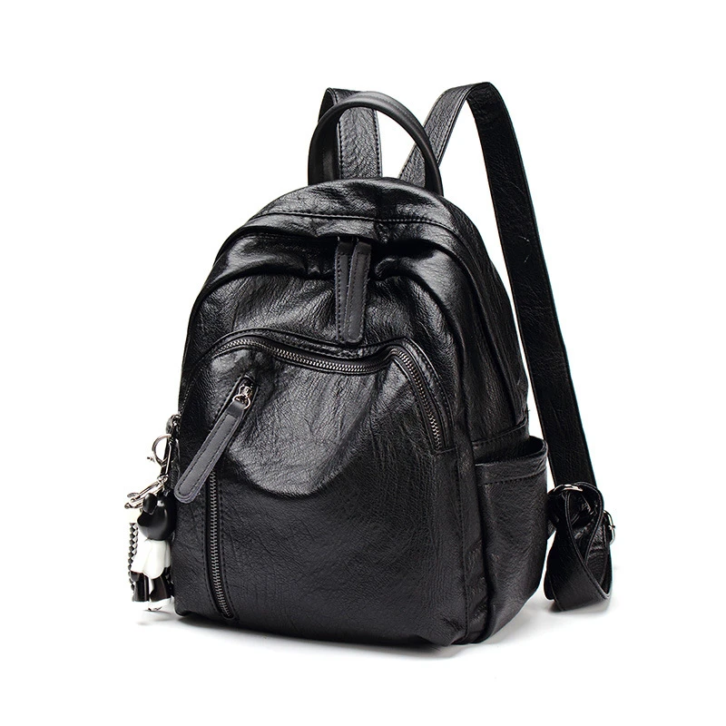 Женский рюкзак с защитой от краж с Классический Искусственная кожа рюкзак однотонный Канта, модная сумка через плечо