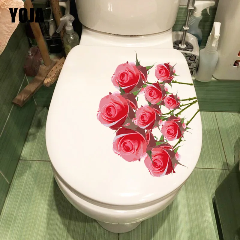 YOJA 24 3x18 7 см нежный букет роз стикер для ванной туалета модное украшение комнаты