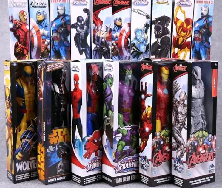 

1pc super Hero 12 inches 2019 Marvel the Avengers Wolverine Figures PVC Toys Spider man Iron Man Thor action toys for boys