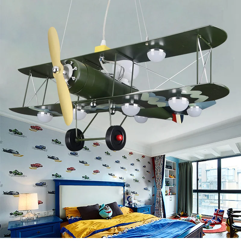 

Modern airplane pendant lights fixture creative LED art deco hanging lamp for kid room boy children bedroom cartoon indoor lamps