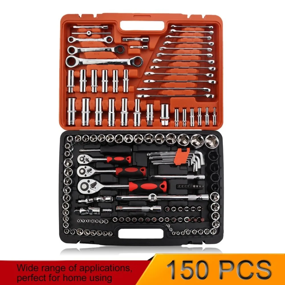 

150Pcs/Set Home Repair Hand Tool Professional Precision Screwdriver Wrench Ratchet Socket Set With Carry Case G-10001