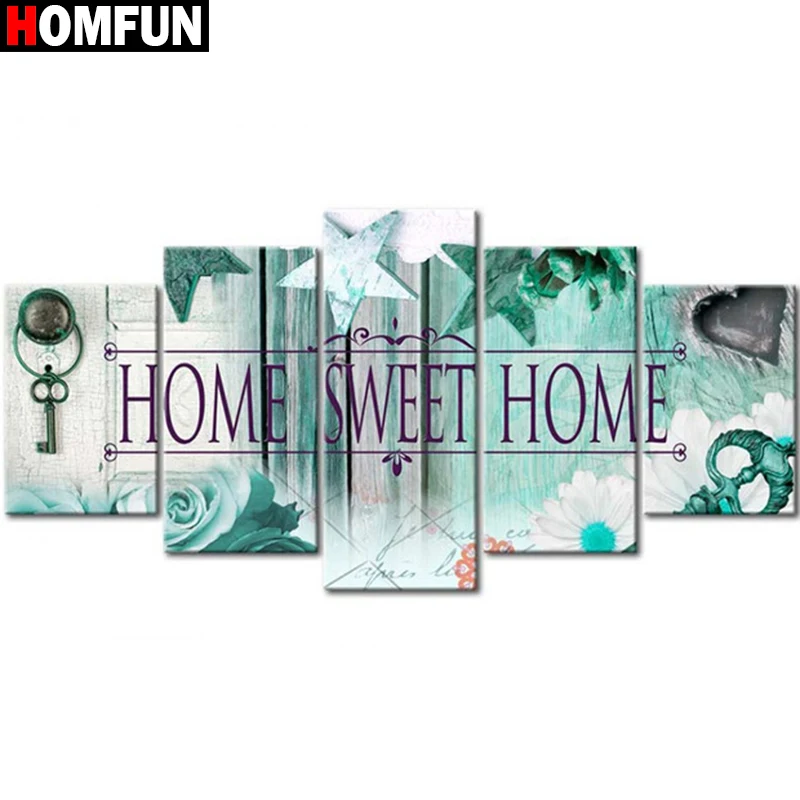 HOMFUN-5pcs-Full-Square-Round-Drill-5D-DIY-Diamond-Painting-Home-Sweet-Home-Multi-picture-Combination.jpg_640x640 (7)