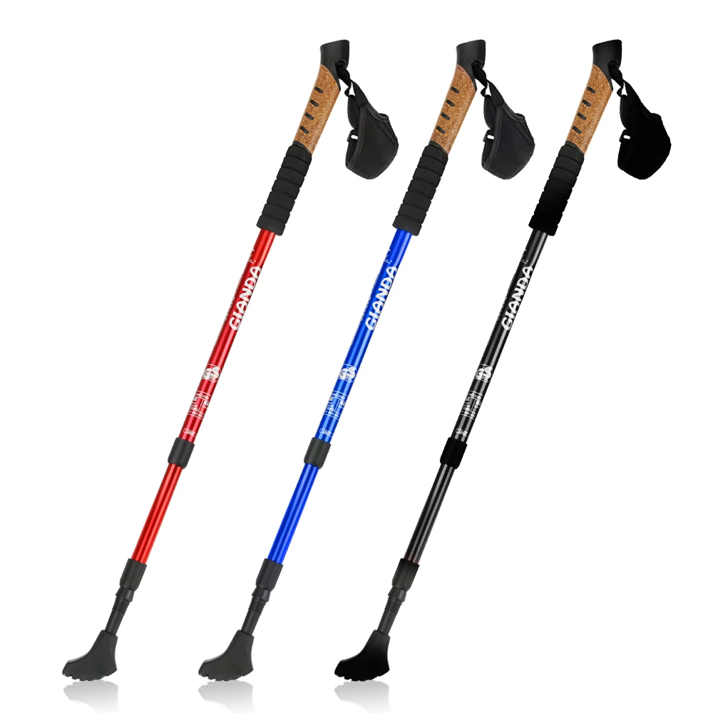 3 Joints Outdoor Walking Stick Trekking Hiking Stick Poles Aluminum