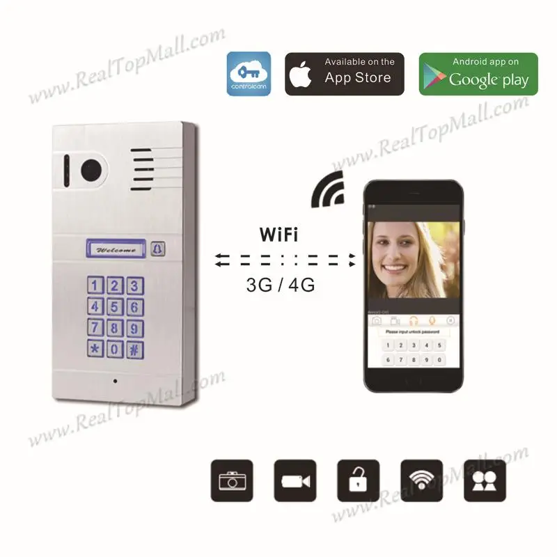 Global Mobile video door phone 3 Г 4 Г/WiFi IP домофон два способа связи/удаленное управление с помощью смартфонов