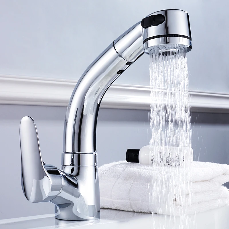 

Kitchen Faucets Single Handle Pull Out Two pull out modes Multifunctional 360 Degree Bathroom Tap Water Mixer Tap Mixer Tap