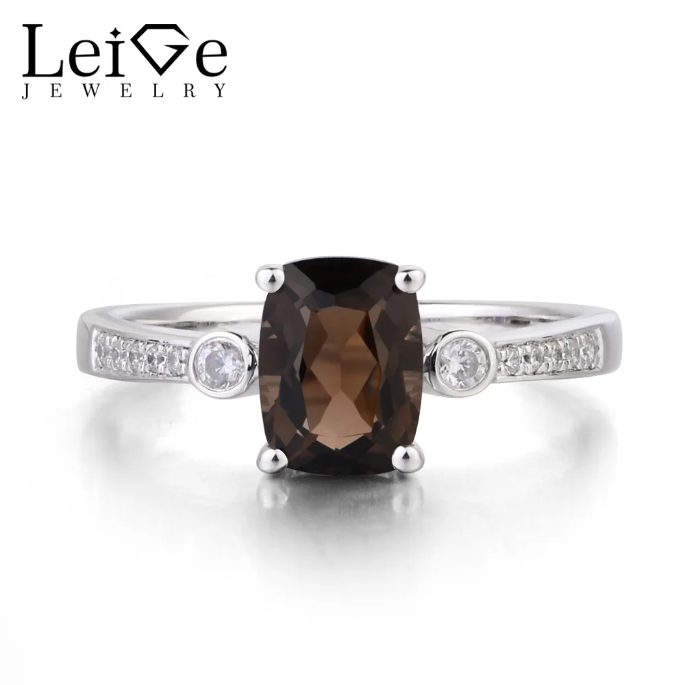 Украшения leige натуральное кольцо с дымчатым кварцем Подушка огранка драгоценный камень юбилей обручальное кольцо 925 пробы Серебряное кольц... Украшения leige натуральное кольцо с дымчатым кварцем Подушка огранка драгоценный камень юбилей обручальное кольцо 925 пробы Серебряное кольц...