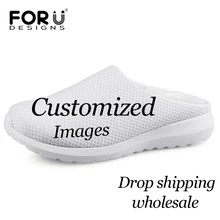 FORUDESIGNS/Пользовательские изображения или логотип мужские сандалии летние, воздушные, сетчатые слипоны дышащая обувь