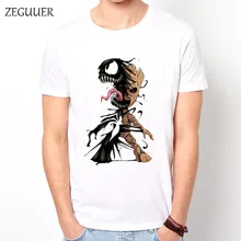 Groot and Venom, Мужская одежда, футболка, Harajuku, уличная одежда, принт, модный, ветер, хлопок, Круглый ворот, Мужская футболка, повседневная одежда