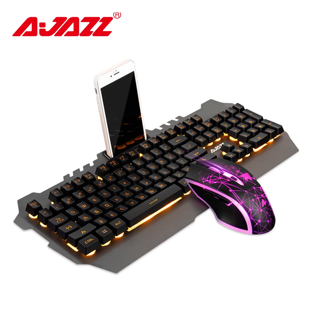 

Ajazz Mechanical Wolf Wired Gaming Keyboard & Mouse Combos 104 Keys Backlit Keyboard 3200DPI Mouse