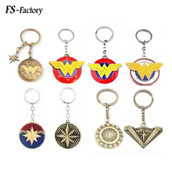 

Wholesale 20Pcs Movie Justice League Wonder Woman Arms Shield Keychain The Avengers Captain Marvel Shield Key Chain Jewelry