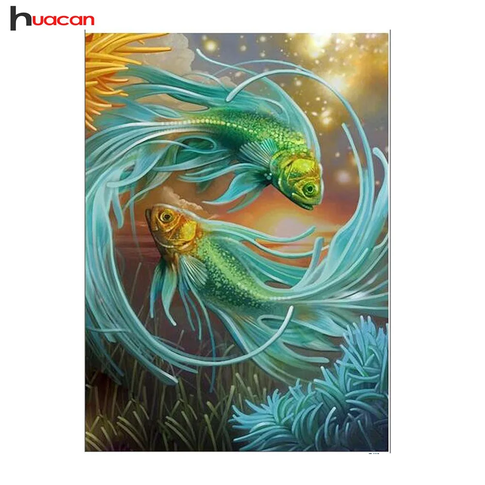 

Diamond Painting Cross Stitch Fish Full Drill 5D DIY Diamond Embroidery Rhinestone Mosaic Painting Home Decor