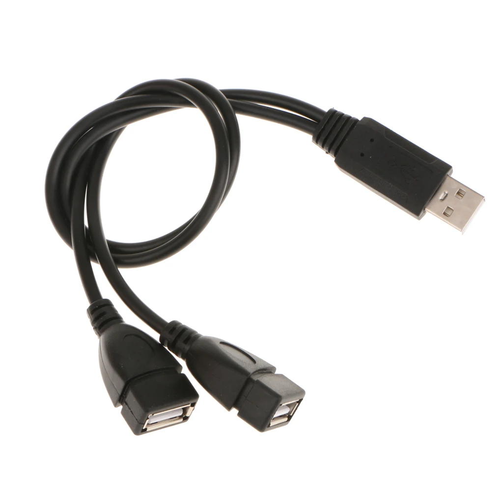 MagiDeal USB 2.0 Male To Dual USB Female Jack Y Splitter Hub Power Cord Adapter Cable